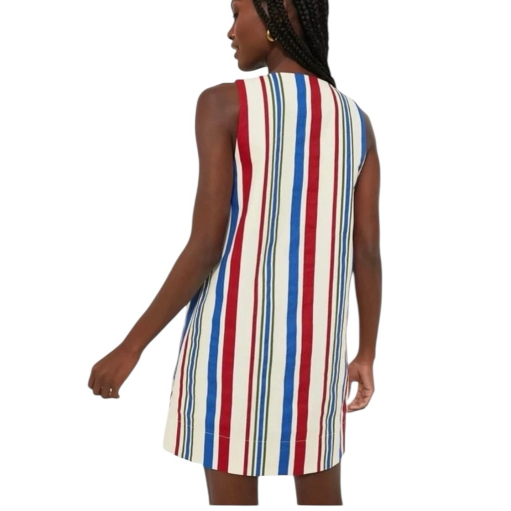 Pomander Place L Americana Stripe Kira Mini Dress Preppy Coastal Pockets Stripes - Picture 6 of 13